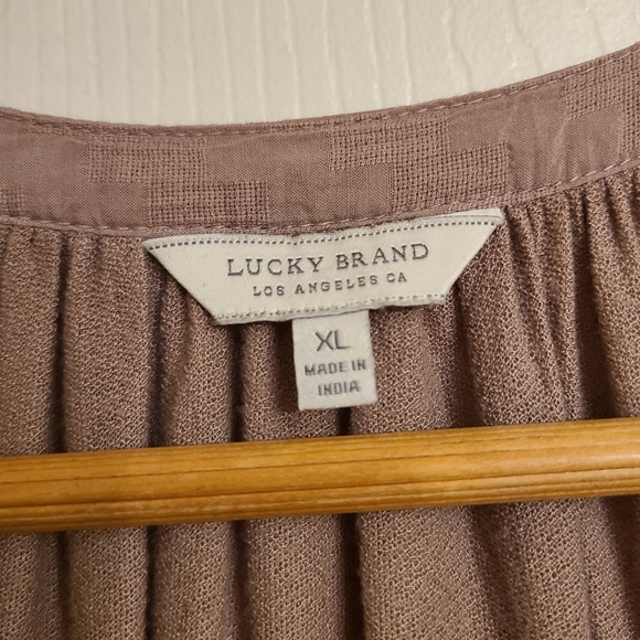 Lucky Brand Long Sleeve V-Neck Tassel, Boho Peasant Flowy Crop Top, Size XL - Picture 3 of 9